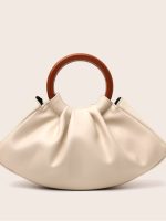 Women Fashion Elegant Solid Color Pleated Cloud Handbag - Image 4