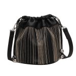 Women Fashion Casual Solid Color Tassels Bucket Shoulder Bag - Image 4