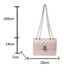 Women Fashion Casual Solid Color Rhombic Chain Small Square Shoulder Bag - Image 5