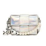 Women Fashion Solid Color Love Chain Small Square Shoulder Bag - Image 4