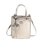 Women Fashion Casual Solid Color Love Pendant Bucket Shoulder Bag - Image 5