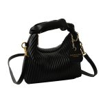 Women Fashion Casual Solid Color Vertical Stripe Small Square Shoulder Bag - Image 4