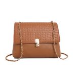 Women Fashion Solid Color Splicing Chain Shoulder Bag - Image 5