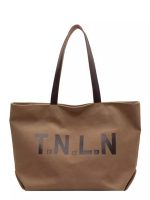 Wholesale Women Fashion Casual Letter Printed Canvas Large Capacity Tote Bag - Image 5