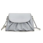 Fashion Girl'S Solid Color Pleated Chain Shoulder Bag - Image 5