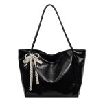 Wholesale Women Fashion Retro Oil Wax Leather Large Capacity Bowknot Pendant Tote Bag - Image 5