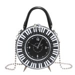 Wholesale Women Fashion Creative Clock Printed Chain Small Round Handbag - Image 5
