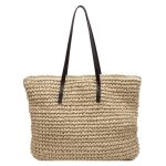 Wholesale Women Fashion Casual Solid Color Straw Woven Large Capacity Tote Bag - Image 5