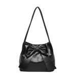Women Fashion Simple Solid Color Large Capacity Bowknot Tote Bag - Image 5