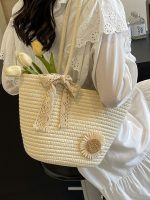 Wholesale Large Capacity Hand Straw Woven Women Summer Beach Tote Bag - Image 5