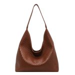 Wholesale Women Fashion Retro Solid Color Woven Embossed Shoulder Bag Two-Piece Bag Set - Image 5