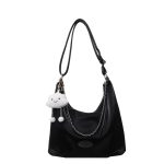 Women Fashion Simple Solid Color Large Capacity Chain Pendant Shoulder Bag - Image 5