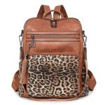 Wholesale Winter Vintage Fashion Women Leopard Backpack - Image 5