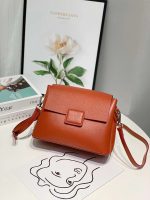 Women Simple Casual Small Square Bag Leather Shoulder Messenger Bag - Image 5