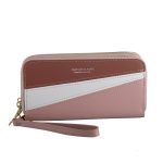 Patchwork Color Large Capacity Women Zipper Card Holder Clutch Purse - Image 5