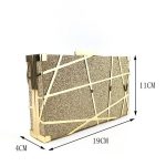 Wholesale Women Chic Irregular Stripe Pattern Sequin Clutch Square Evening Bag - Image 5