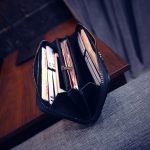 Wholesale Women Fashion Color Blocking Crocodile Grain Long Wallet PU Purse - Image 5