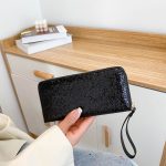 Feminine Fashion Sequin Mid Length Dinner Hand Wallet Coin Purse - Image 4