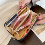 Women'S Fashion Pu Leather Indentation Small Check Large Capacity Coin Purse - Image 5