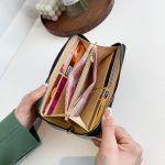 Women Fashion Creasing Solid Color Mid-Length Coin Purse - Image 4
