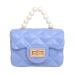 Wholesale Women Fashion Jelly Color Contrast Pearl Handbag - Image 5
