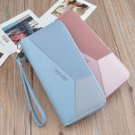 Wholesale Women Fashion Casual Color Block Tassel Zipper Long PU Purses - Image 4