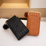 Women Fashion Rectangular Stitch Hair Ball Pendant Purses - Image 4