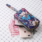 Women Fashion Floral Printed Large-Size Three-Layer Zipper Fabric Purses - Image 4
