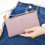 Women Fashionable Simple Large Capacity Zipper Touch Screen Phone Bag Purses - Image 4