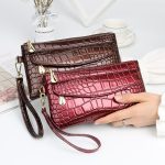 Women Fashion Casual Bright Crocodile Long Purses - Image 4