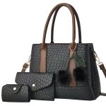 Wholesale Women Fashion Casual Large Capacity Stone Pattern Handbag Three-Piece Set