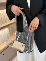 Women Fashion Simple PVC Plastic Transparent Jelly Shoulder Bag - Image 5