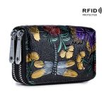 Wholesale Fashion Vintage Rose Pattern Zipper Leather Wallet - Image 5
