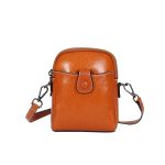 Women Retro Genuine Leather Mini Phone Bag Shoulder Bag - Image 5