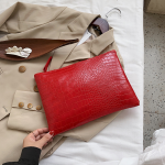 Wholesale Women Vintage Crocodile Pattern Zipper Design PU Clutch Bag - Image 6