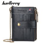 Wholesale Men Wallet Double Zipper Buckle Coin Purse Retro Wallet Vertical Coin Purse