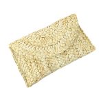 Women Pastoral Woven Design Straw Purse Clutch Bag - Image 4
