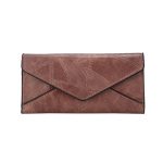 Women Fashion Retro Envelope Wallet Pu Stitching Long Coin Purse - Image 5