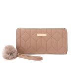 Wholesale Women Fashion Rhombus Embroidery Sequin Pom Decoration Long Coin Purse - Image 5