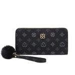 Wholesale Women Fashion Circle Heart Star Four-Leaf Clover Printing Ball Decoration Multi-Card Slot Long Coin Purse - Image 5