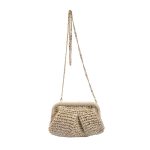 Women Fashion Casual Solid Color Knitted Chain Clutch Crossbody Bag - Image 5