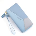 Wholesale Women Fashion Casual Color Block Tassel Zipper Long PU Purses - Image 5