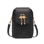 Women Fashion Rhombic Embossed Swan Decoration Rectangular Purses - Image 5