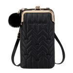 Women Fashion Rectangular Stitch Hair Ball Pendant Purses - Image 5