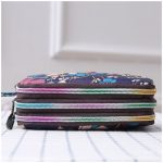 Women Fashion Floral Printed Large-Size Three-Layer Zipper Fabric Purses - Image 5