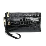 Women Fashion Casual Bright Crocodile Long Purses - Image 5