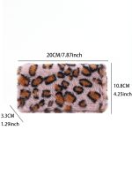Women Fashion Creative Plush Leopard Zipper Long Purses - Image 5
