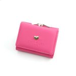 Women Cartoon Cute Coin Tri-Fold Solid Color Wallet - Image 4