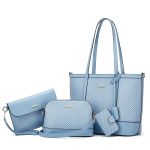 Women Fashion Casual Color Block Large Capacity Tote Bag Four-Piece Bag Set - Image 5
