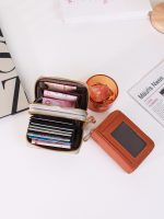 Women Fashion Multi-Card Double-Layer Zipper Transparent Window Large Capacity Wallet - Image 5